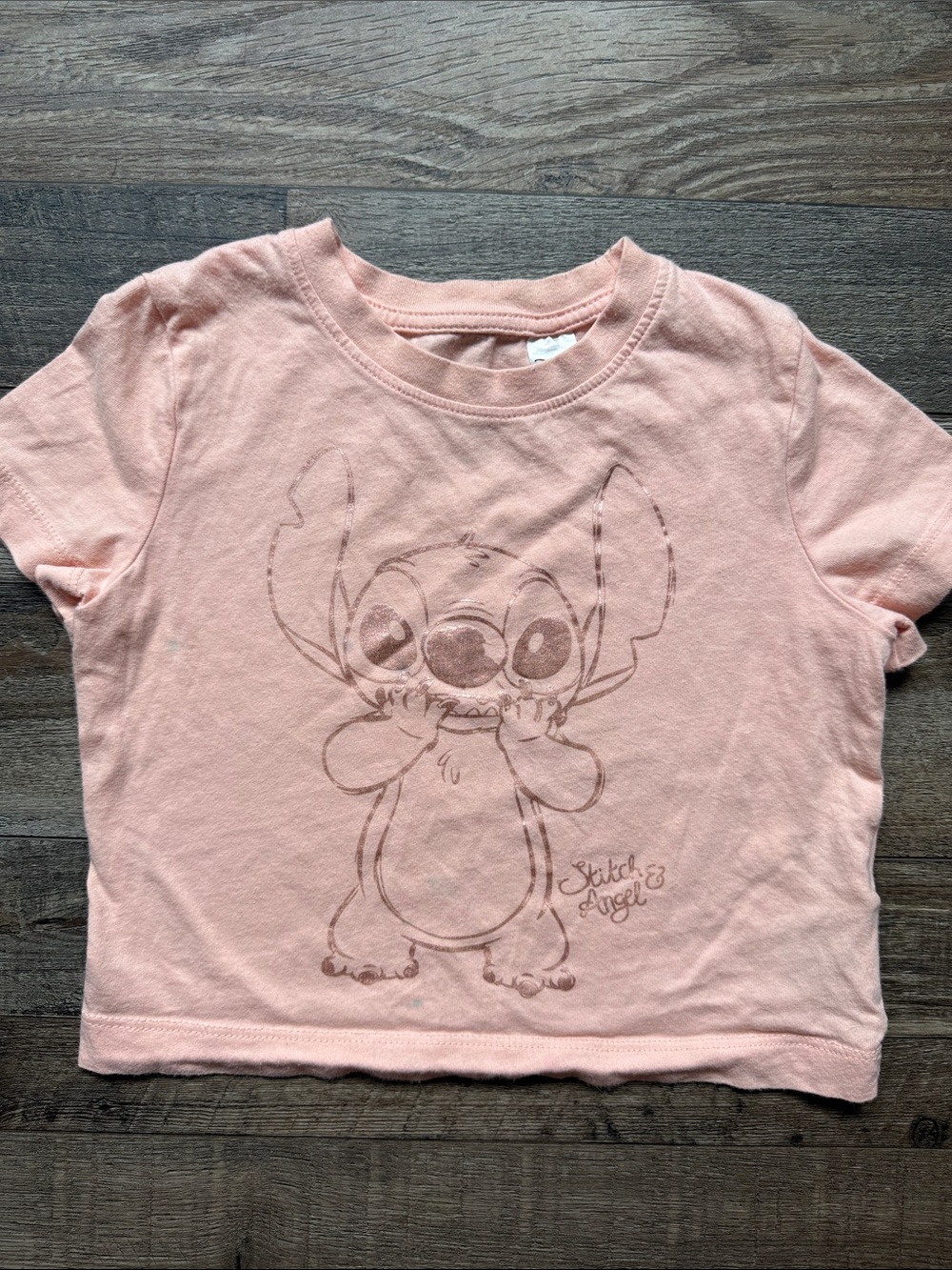 Disney Light Pink Stitch Graphic Tee